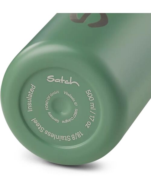 Satch Thermal Water Bottle with Easy-to-Drink Opening - 500 ml - Nordic Jade Green - BPA Free Thermos Bottles