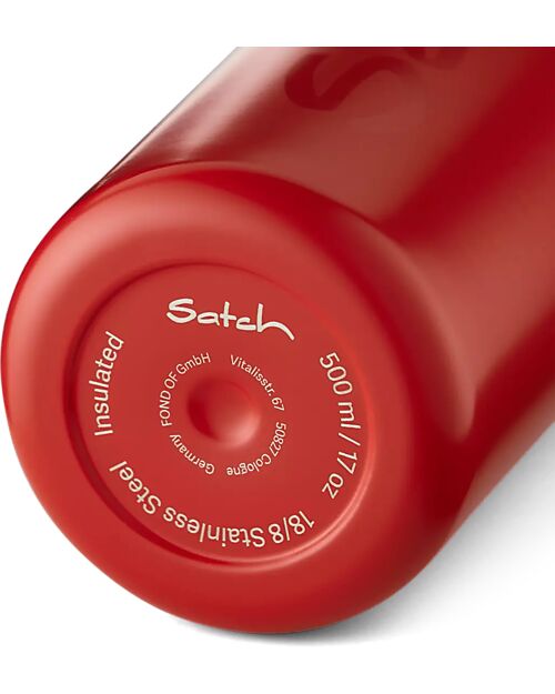 Satch Thermal Water Bottle with Easy-to-Drink Opening - 500 ml - Red - BPA Free Thermos Bottles