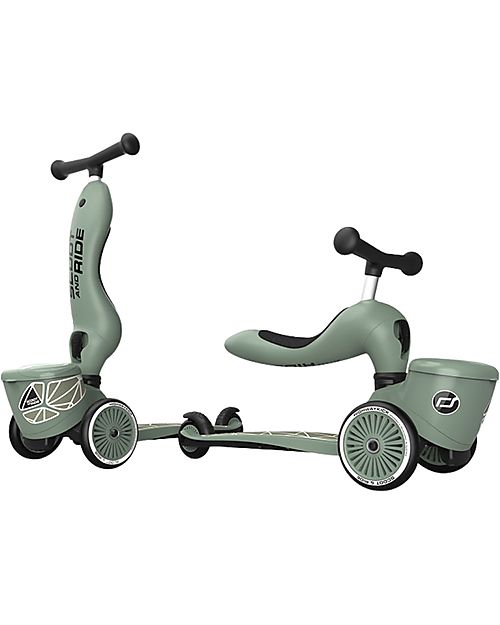 Scoot and Ride 2in1 Scooter and Tricycle Highwaykick 1 Lifestyle - Storage Box - Green Lines - From 1 up to 5 years old Scooters