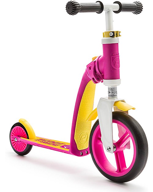 Scoot and Ride 2in1 Toddlers Scooter and Balance Bike Highwaybaby, Pink/Yellow - 1+ years old Scooters