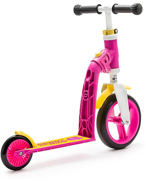 Scoot and Ride 2in1 Toddlers Scooter and Balance Bike Highwaybaby, Pink/Yellow - 1+ years old Scooters