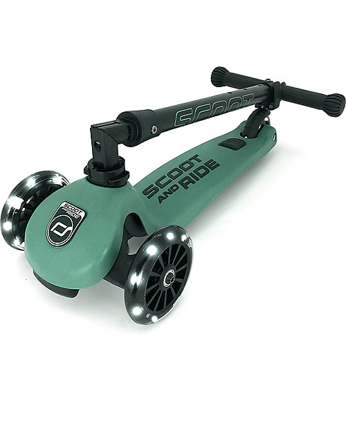 Scoot and Ride Foldable Kids Scooter Highwaykick 3 LED - Forest - 3-6 years old Scooters