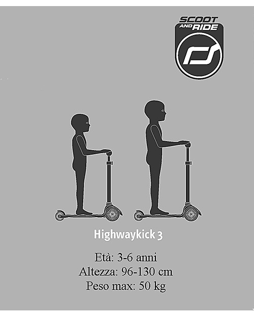 Scoot and Ride Foldable Kids Scooter Highwaykick 3 LED - Kiwi - 3-6 years old Scooters