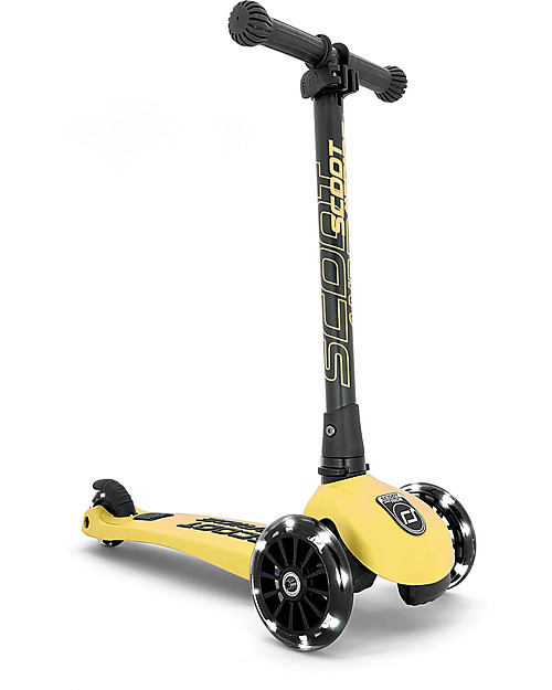 Scoot and Ride Foldable Kids Scooter Highwaykick 3 LED - Lemon - 3-6 years old Scooters