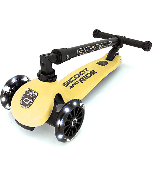 Scoot and Ride Foldable Kids Scooter Highwaykick 3 LED - Lemon - 3-6 years old Scooters