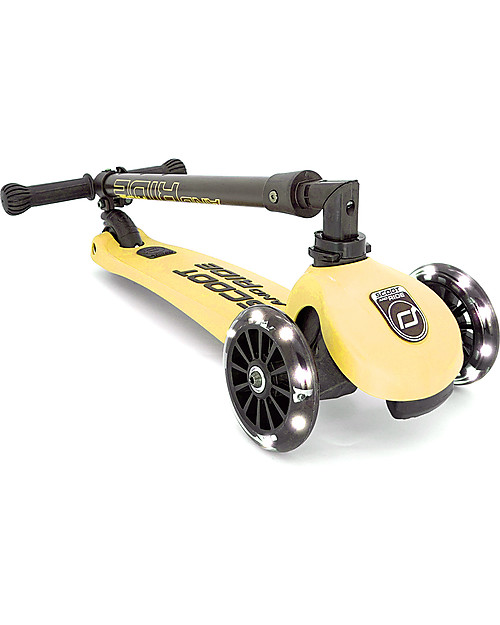 Scoot and Ride Foldable Kids Scooter Highwaykick 3 LED - Lemon - 3-6 years old Scooters