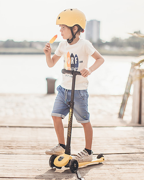 Scoot and Ride Foldable Kids Scooter Highwaykick 3 LED - Lemon - 3-6 years old Scooters