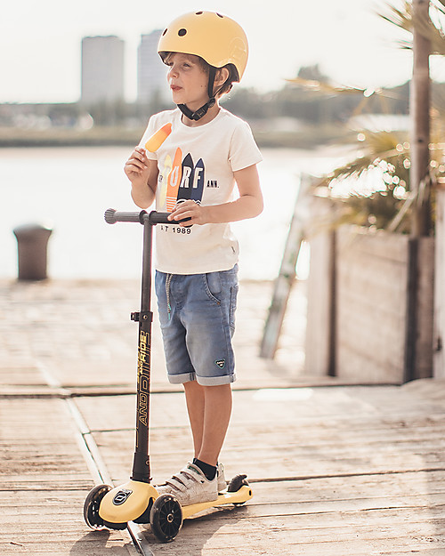 Scoot and Ride Foldable Kids Scooter Highwaykick 3 LED - Lemon - 3-6 years old Scooters