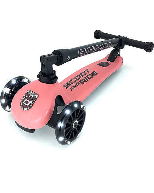 Scoot and Ride Foldable Kids Scooter Highwaykick 3 LED - Peach - 3-6 years old Scooters