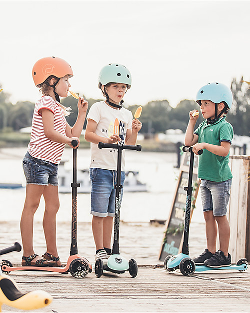 Scoot and Ride Foldable Kids Scooter Highwaykick 3 LED - Peach - 3-6 years old Scooters