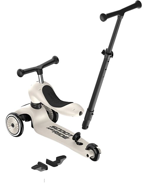 Scoot and Ride Highwaykick 1 Push and Go with Push Bar - Ash Balance Bikes
