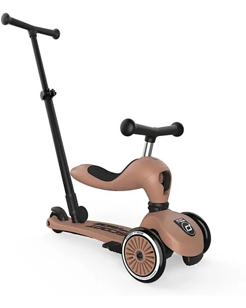 Scoot and Ride Highwaykick 1 Push and Go with Push Bar - Mocha Scooters