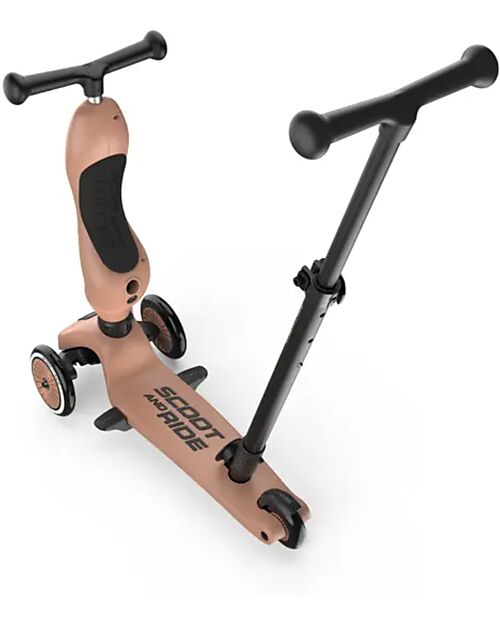 Scoot and Ride Highwaykick 1 Push and Go with Push Bar - Mocha Scooters