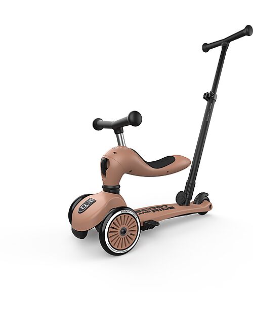 Scoot and Ride Highwaykick 1 Push and Go with Push Bar - Mocha Scooters