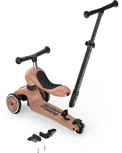 Scoot and Ride Highwaykick 1 Push and Go with Push Bar - Mocha Scooters
