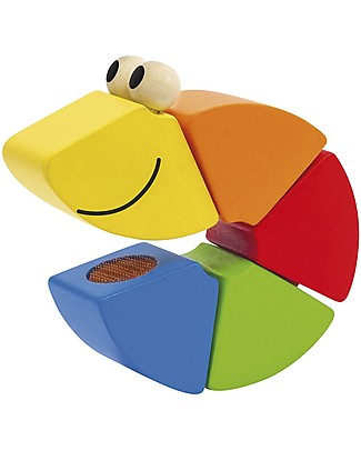 Selecta Freddi Worm, Wooden Toy - With Velcro for Easy Assembly Wooden Blocks & Construction Sets