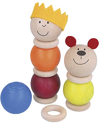 Selecta Stapelduo, Wooden Characters to Stack Wooden Blocks & Construction Sets