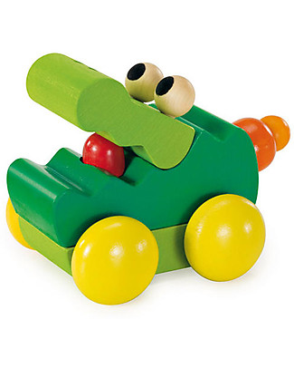 Selecta Zoolini Krokodil, Wooden Toy - Ideal from birth! Wooden Rattles