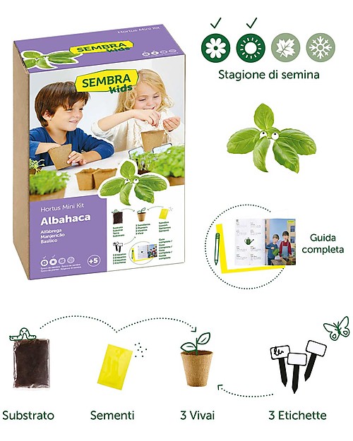 Sembra Hortus Mini Kit Basil - Plant, grow, pick your plant! STEM toys