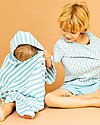 Sense Organics Alvi Retro Terry Bath Poncho - Seagulls/Light Blue Stripes - 100% organic cotton Towels And Flannels