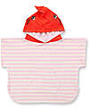 Sense Organics Alvy Terry Bath Poncho - Pink Stripes - Shark - 100% Organic Cotton Towels And Flannels