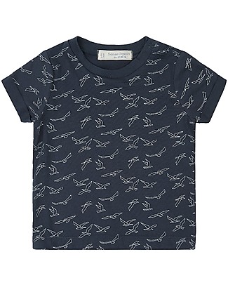 Sense Organics Baby Short Sleeves Shirt Odo - Birds Navy - 100% organic cotton T-Shirts And Vests