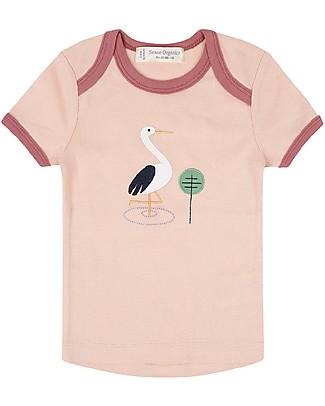 Sense Organics Baby Short Sleeves Shirt Tilly Retro - Rose/Stork - 100% organic cotton T-Shirts And Vests
