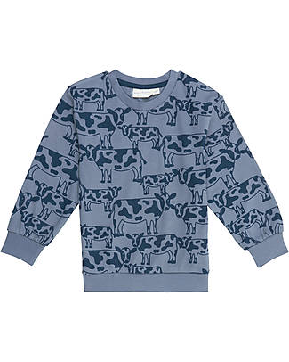 Sense Organics Bengo Shirt Sweater - Cow Dusty Blue - 100% Organic Cotton GOTS Long Sleeves Tops