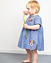Sense Organics Chana Dress - Blue with Flower Embroidery - 100% organic cotton chambre Dresses_