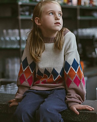 Sense Organics Delia Knitted Sweater - Zigzag Pattern - 100% Organic Cotton Jumpers