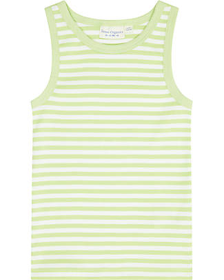 Sense Organics Don Retro Vest - Lime Cream Stripes - 100% Organic Cotton Vests