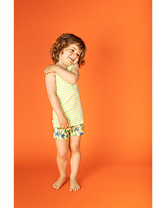 Sense Organics Don Retro Vest - Lime Cream Stripes - 100% Organic Cotton Vests