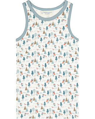 Sense Organics Don Retro Vest - Owls - 100% Organic Cotton Vests