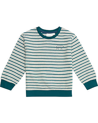 Sense Organics Dongo Sweater - Grey and Blue Stripes Bull - 100% Organic Cotton GOTS Sweatshirts