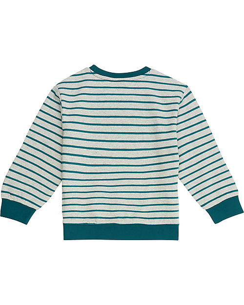 Sense Organics Dongo Sweater - Grey and Blue Stripes Bull - 100% Organic Cotton GOTS Sweatshirts