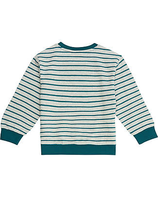 Sense Organics Dongo Sweater - Grey and Blue Stripes Bull - 100% Organic Cotton GOTS Sweatshirts