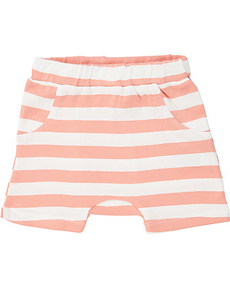 Sense Organics Emilio Baby Shorts - Coral Stripes - 100% Organic Cotton Shorts