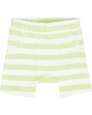 Sense Organics Emilio Baby Shorts - Lime Cream Stripes - 100% Organic Cotton Shorts