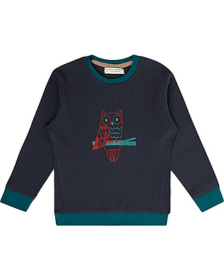 Sense Organics Finn Long Sleeved Shirt - Navy/Owl - 100% Organic Cotton Long Sleeves Tops