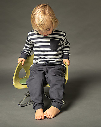 Sense Organics Finn Sweater - Blue and Grey Stripes - 100% Organic Cotton Sweatshirts