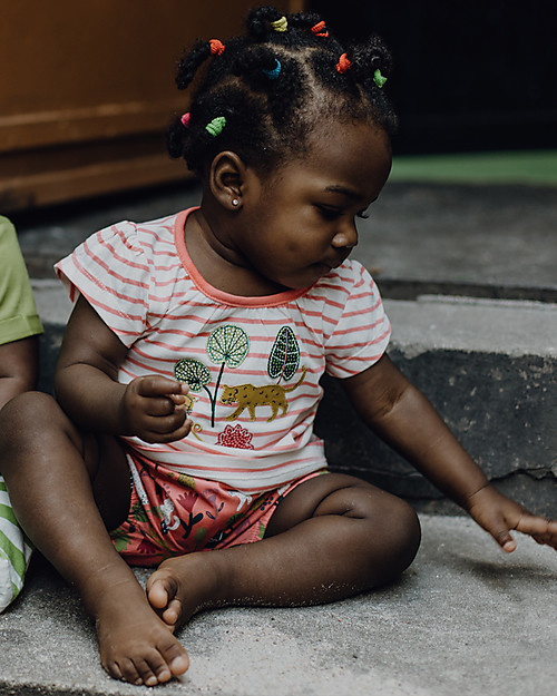 Sense Organics Gada Baby T-shirt - Rose/Leopard - 100% Organic Cotton T-shirts