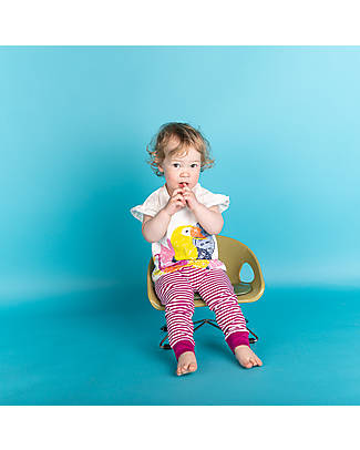 Sense Organics Hewi Baby Pant with Foldable Waistband - Berry Stripes - Organic Cotton Trousers