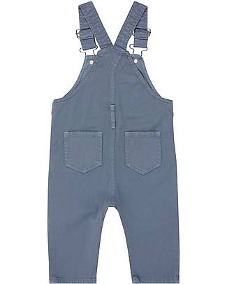 Sense Organics Janis Baby Dungarees Lined - Dusty Blue - 100% Organic Cotton GOTS Dungarees