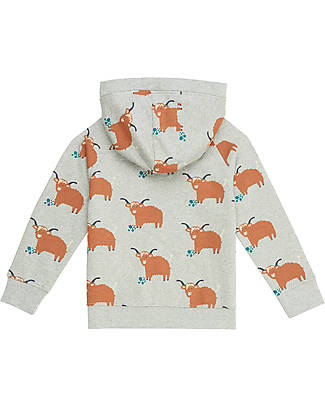 Sense Organics Jonas Hooded Sweater - Grey Highland Cows - 100% Organic Cotton GOTS Sweatshirts