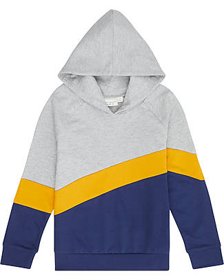 Sense Organics Jonas Hooded Sweater - Grey/Navy/Yellow - Organic Cotton Sweatshirts