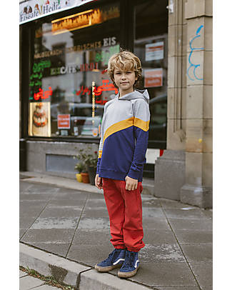 Sense Organics Jonas Hooded Sweater - Grey/Navy/Yellow - Organic Cotton Sweatshirts