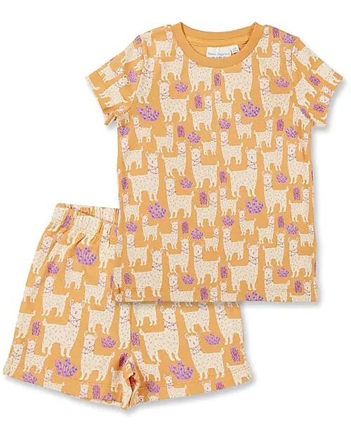 Sense Organics Jula Retro Short Pyjama - Apricot Lama - 100% Organic Cotton GOTS Pyjamas