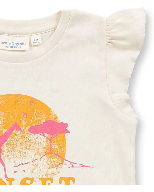 Sense Organics Jula Retro Short Pyjama - Eggshell/Pink Stripes - 100% Organic Cotton GOTS Pyjamas