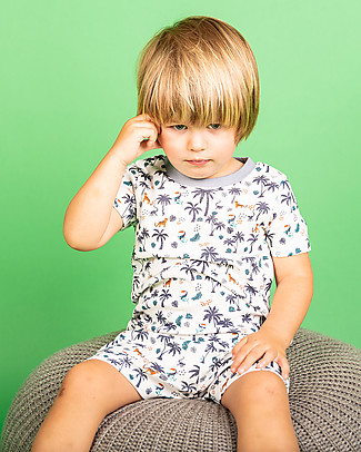 Sense Organics Kafka Retro Short Pyjama - Palm Tree - 100% Organic Cotton Pyjamas