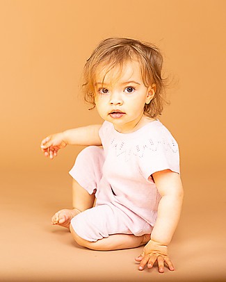 Sense Organics Knitted Baby Overall Leha - Rose - 100% organic cotton Short Rompers